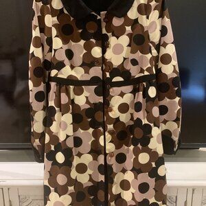 Vintage 1960's Coat Flower Power Hippie Brown, Tan & Black sz SM/MED Gorgeous!